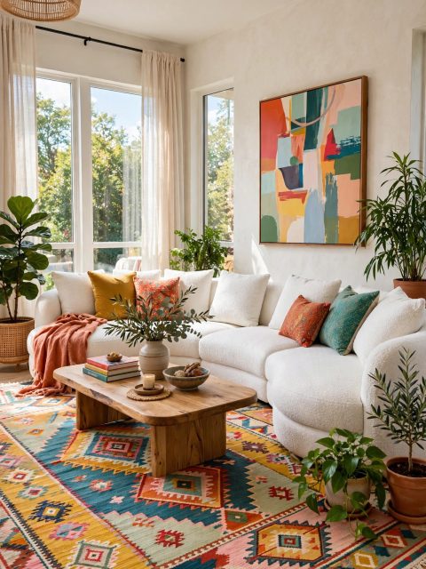 White Bouclé Sectional