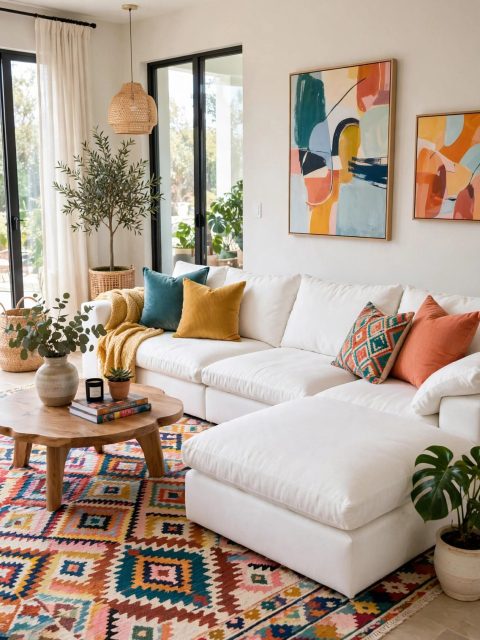 Large White Modular Sectional