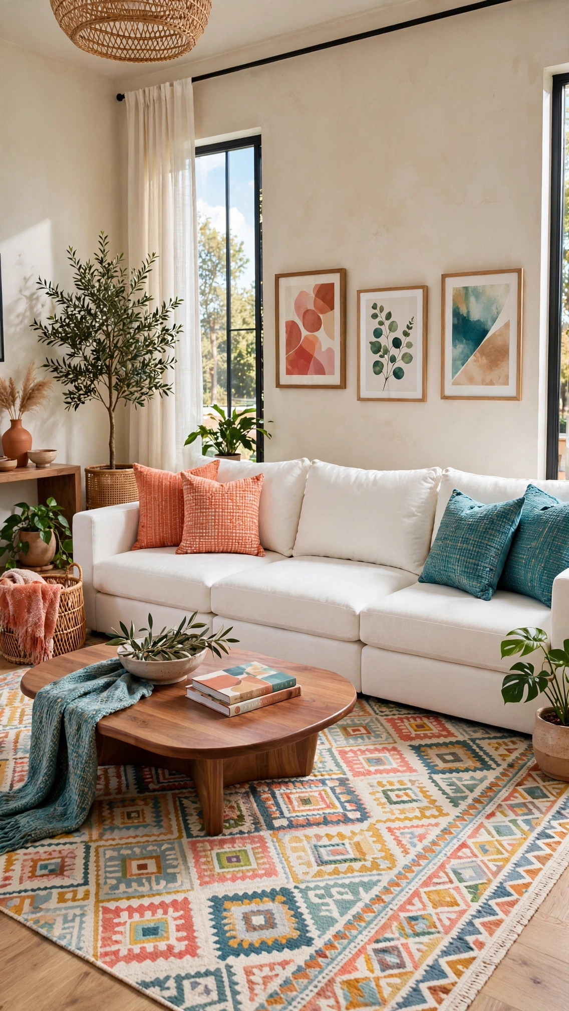 White Modular Sectional with Chaise Ottoman