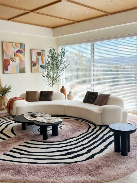 Curved Cream Modular Sofa