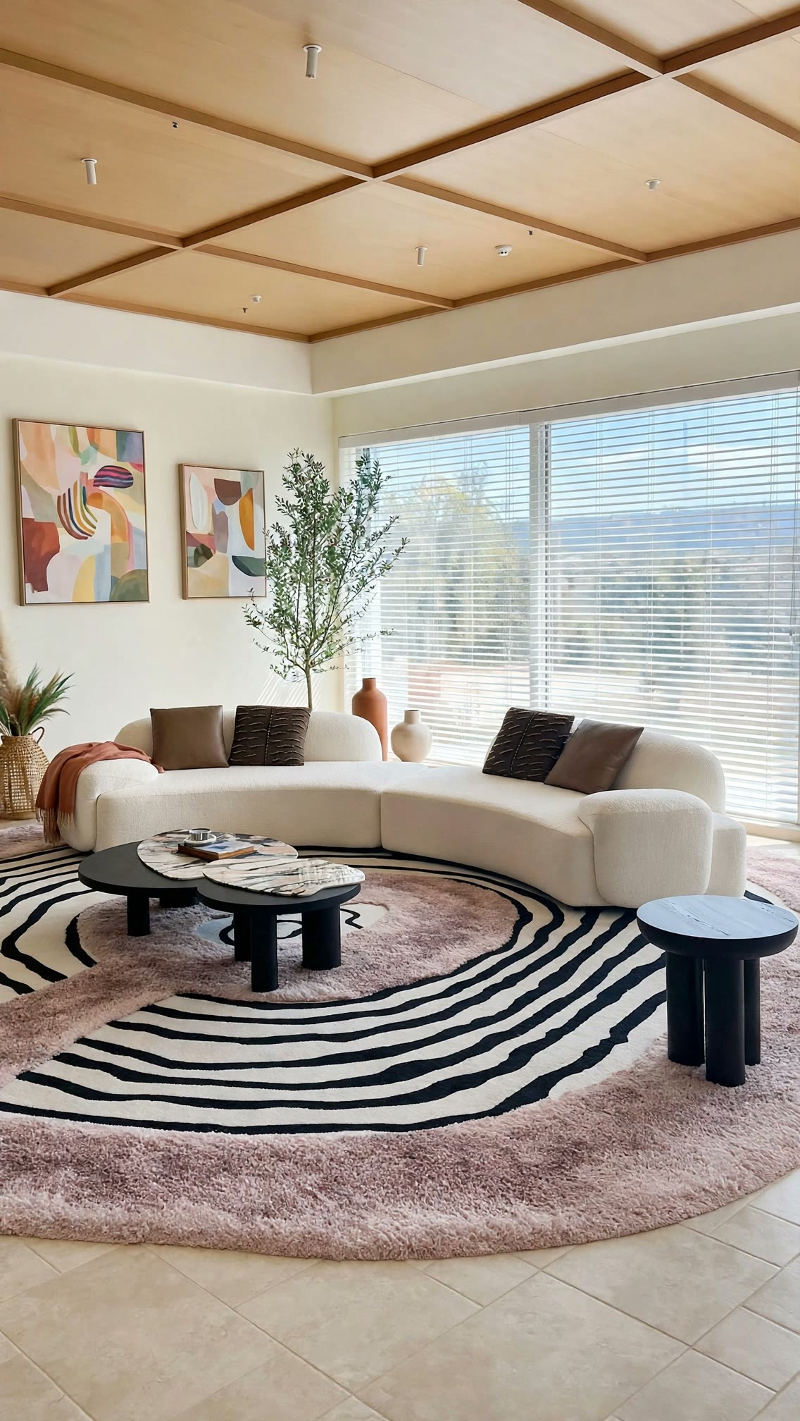 Curved Cream Modular Sofa