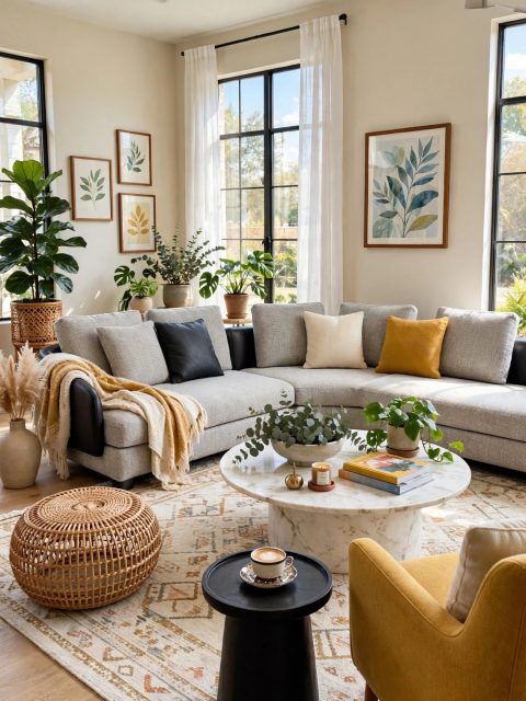 Light Grey Curved Modular Sectional