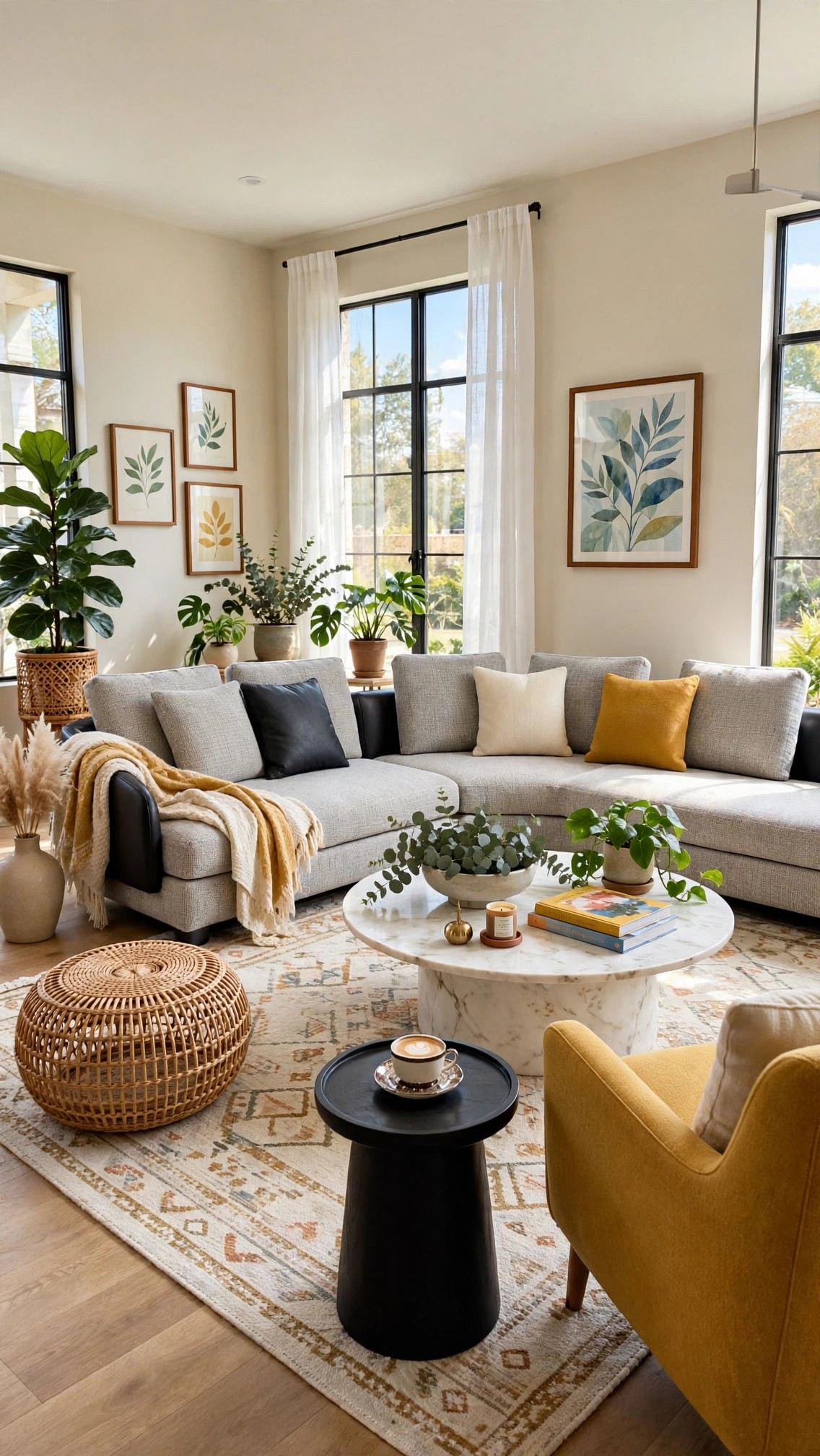 Light Grey Curved Modular Sectional