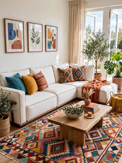 L-Shaped White Modular Sectional