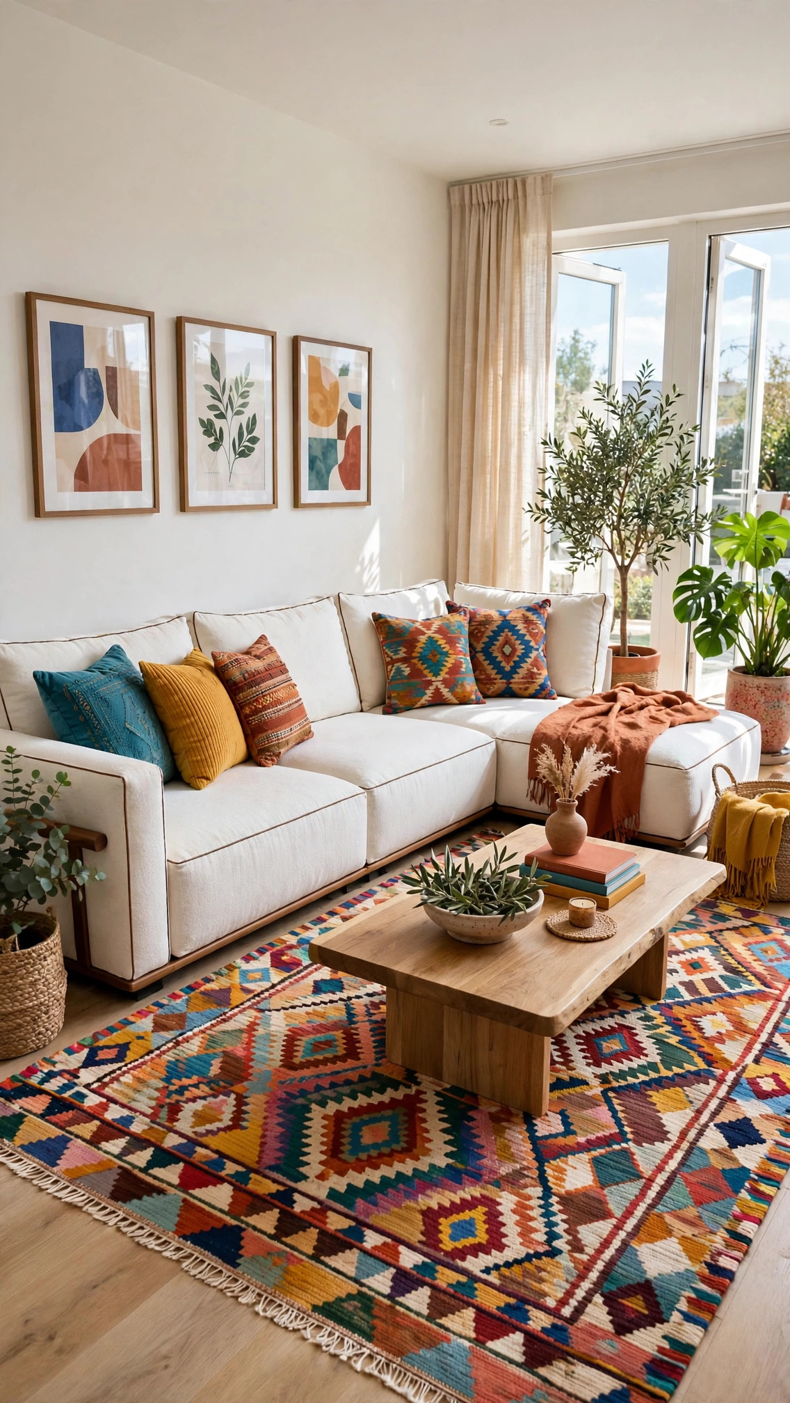 L-Shaped White Modular Sectional