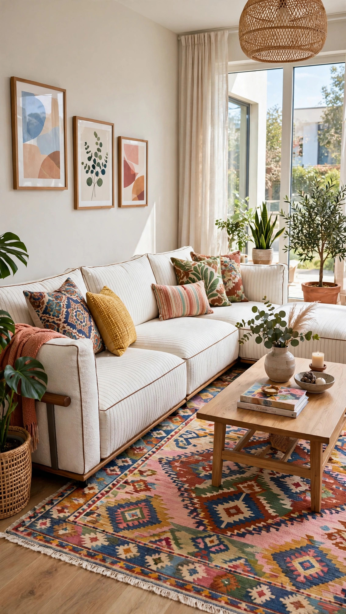 Large White Modular Sectional - Plush Cushions
