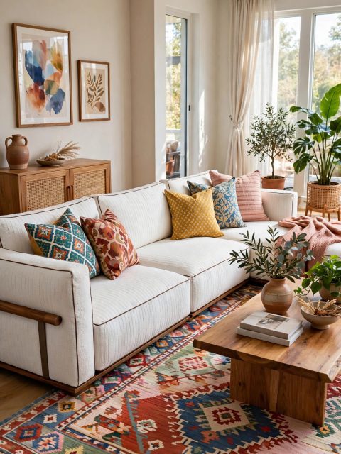 L-Shaped White Sectional - Mesh-Top Frame