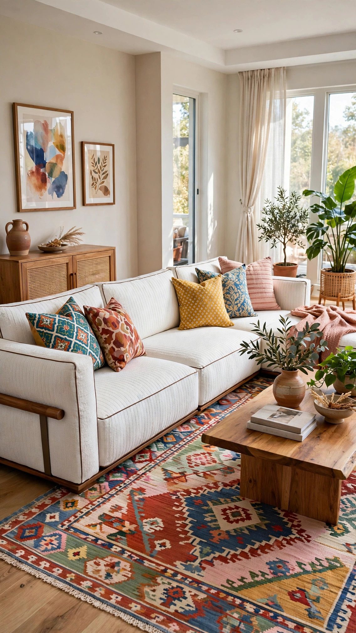 L-Shaped White Sectional - Mesh-Top Frame